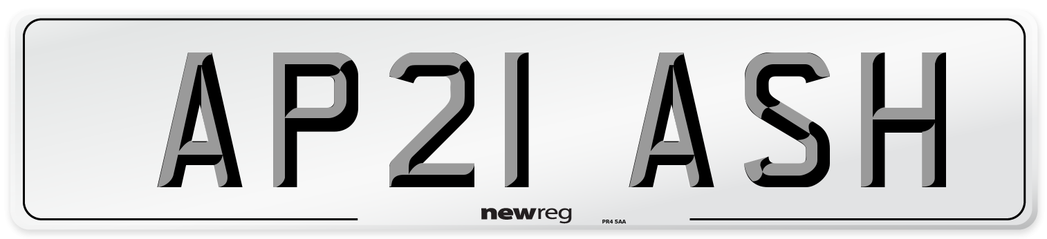 AP21 ASH Number Plate from New Reg